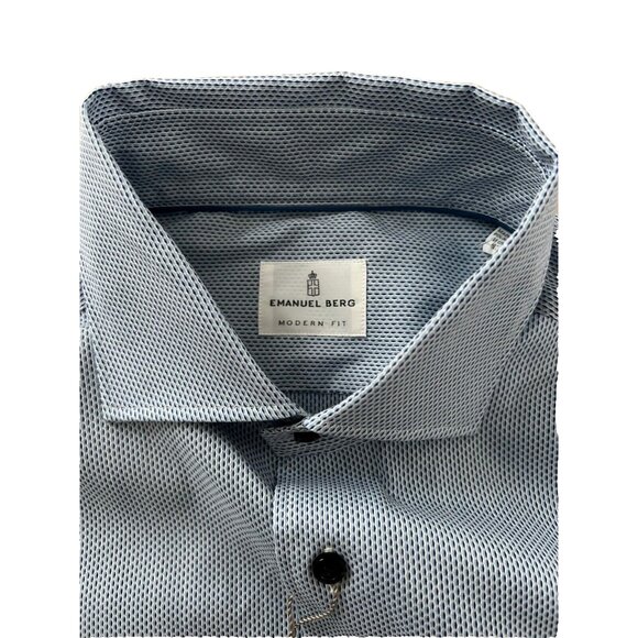 Emanuel Berg By-Byron Modern Fit Button Shirt Blue ( 41 / 16 ) - Picture 2 of 3